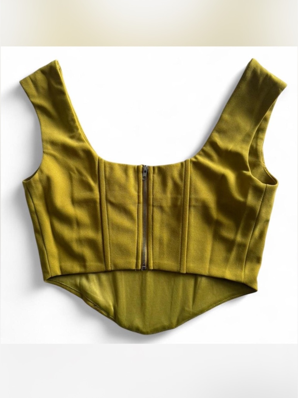 Bustier Crop Top, Chartreuse - Picture 2 of 3